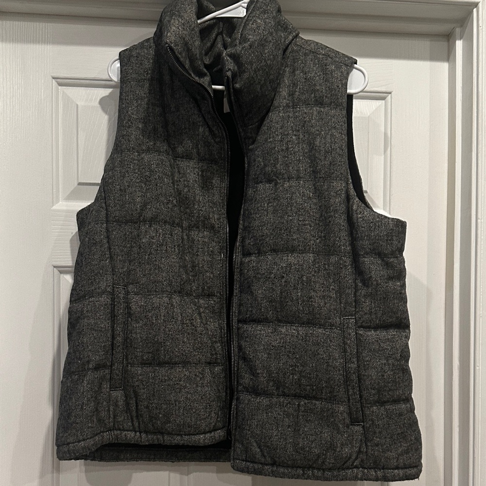 Herringbone Pattern Quilted Puffer Vest